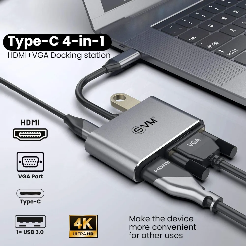 EVM Type-C Dock 4 in 1 ( HDMI | VGA | USB | Type-C ) CHV view 5